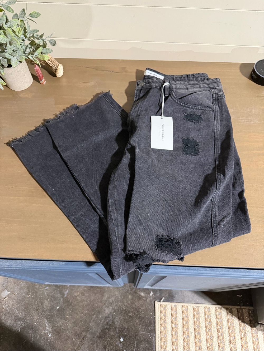 Flying Monkey Black Distressed High-Rise Jeans